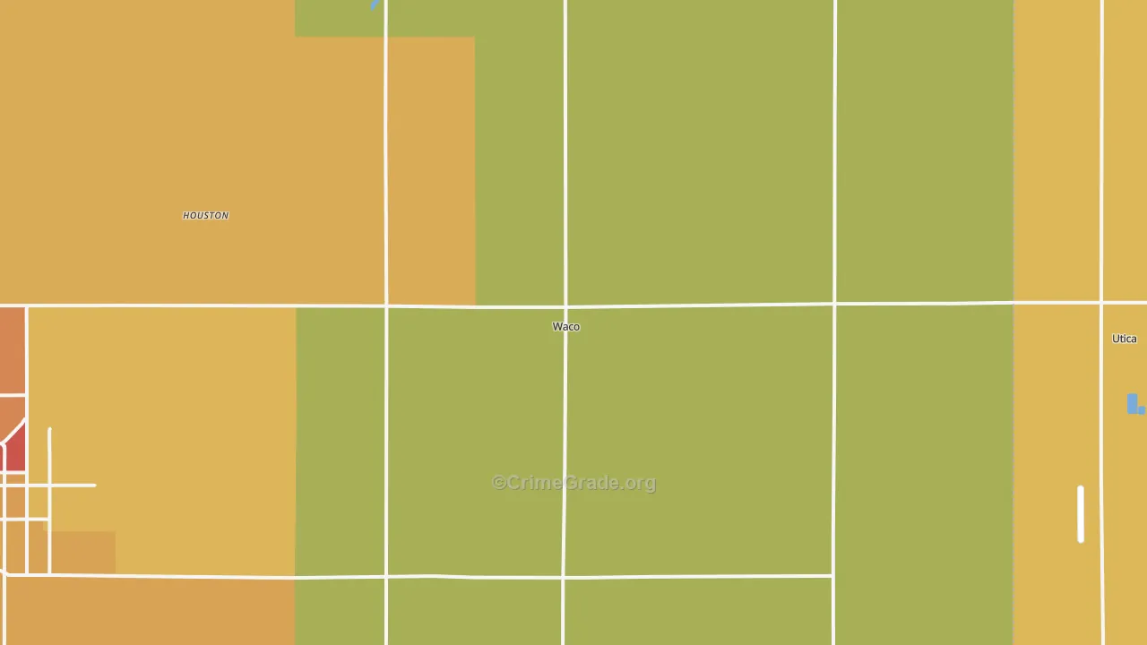 Waco, NE Map of Burglary Rates