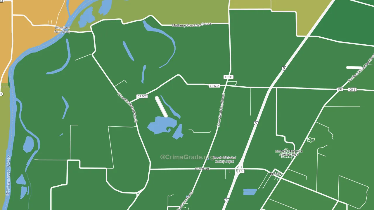 Waconda, OR Map of Burglary Rates