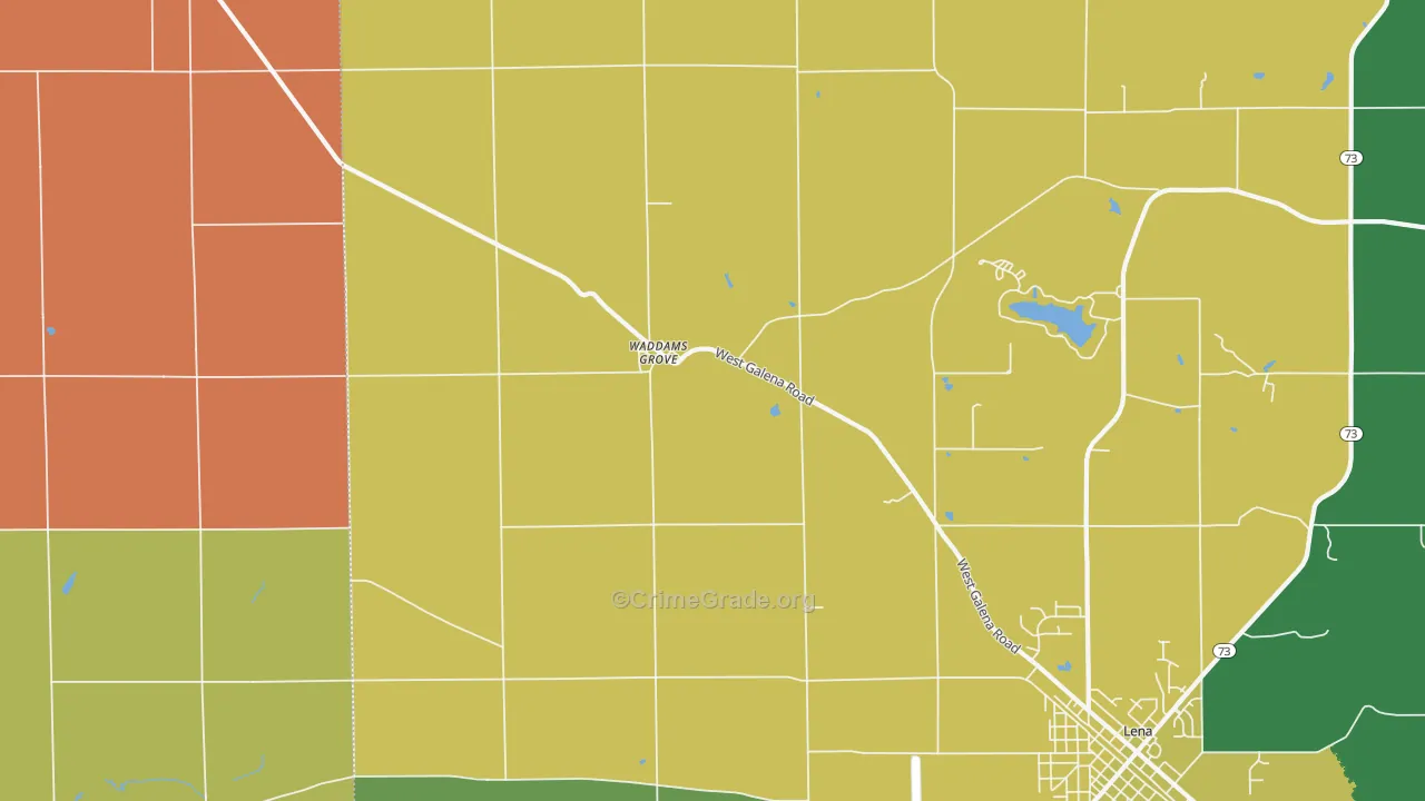 Waddams Grove, IL Map of Burglary Rates