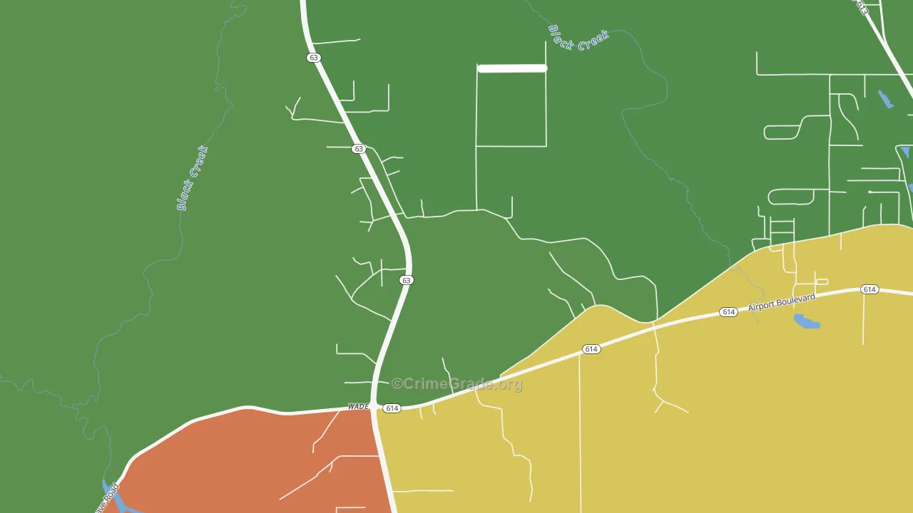 Wade, MS Map of Burglary Rates