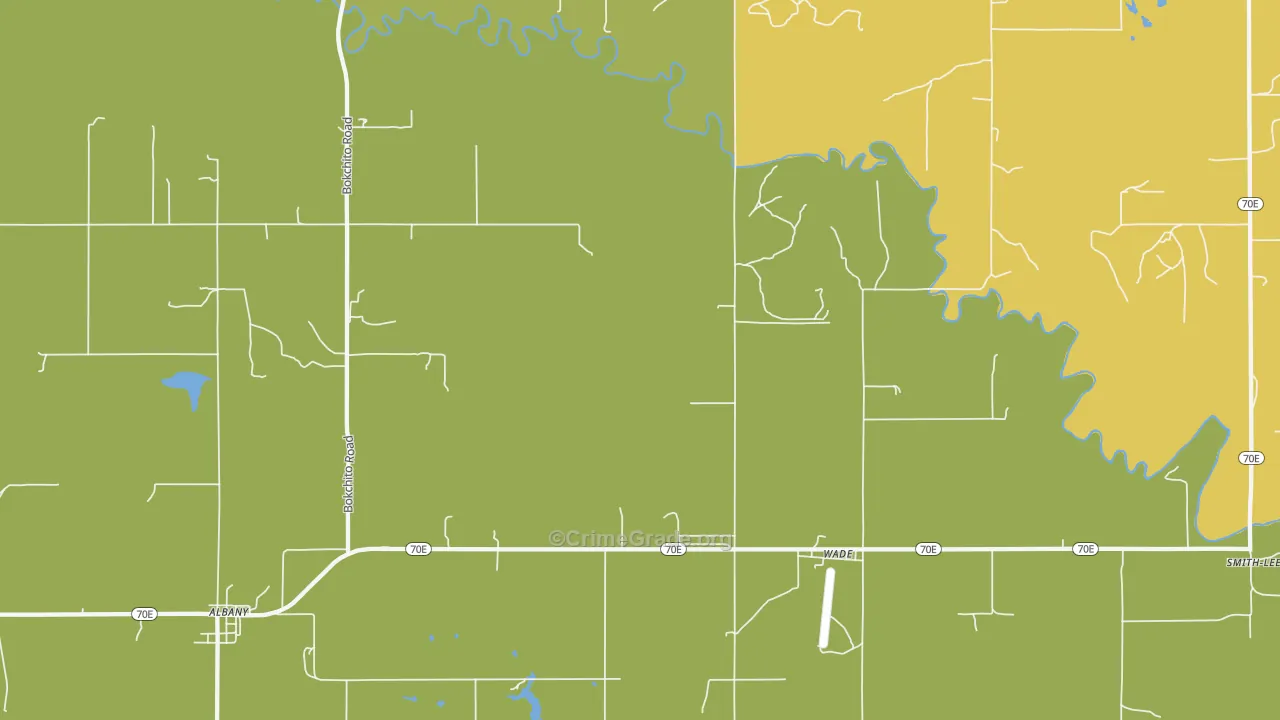 Wade, OK Map of Burglary Rates