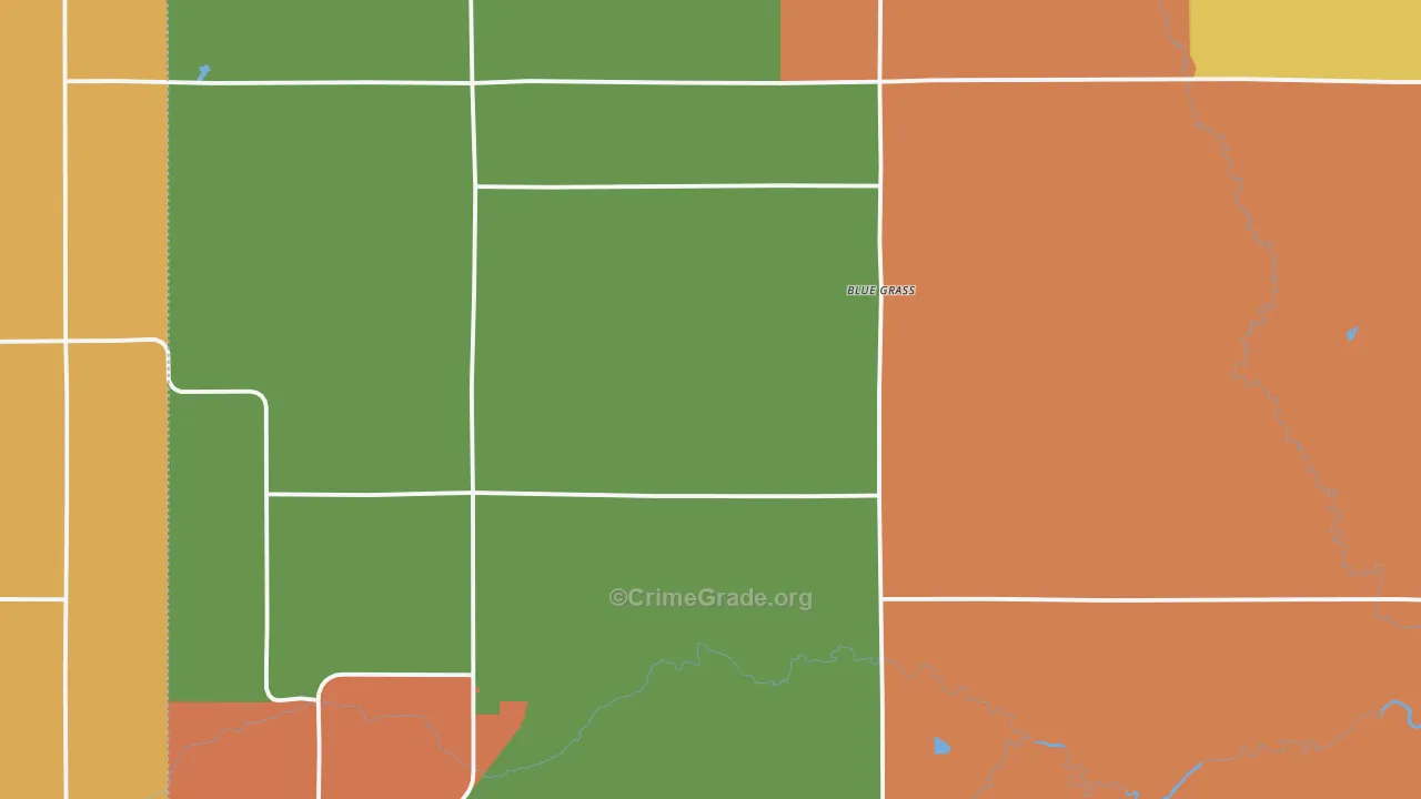 Wadena County, MN Map of Burglary Rates
