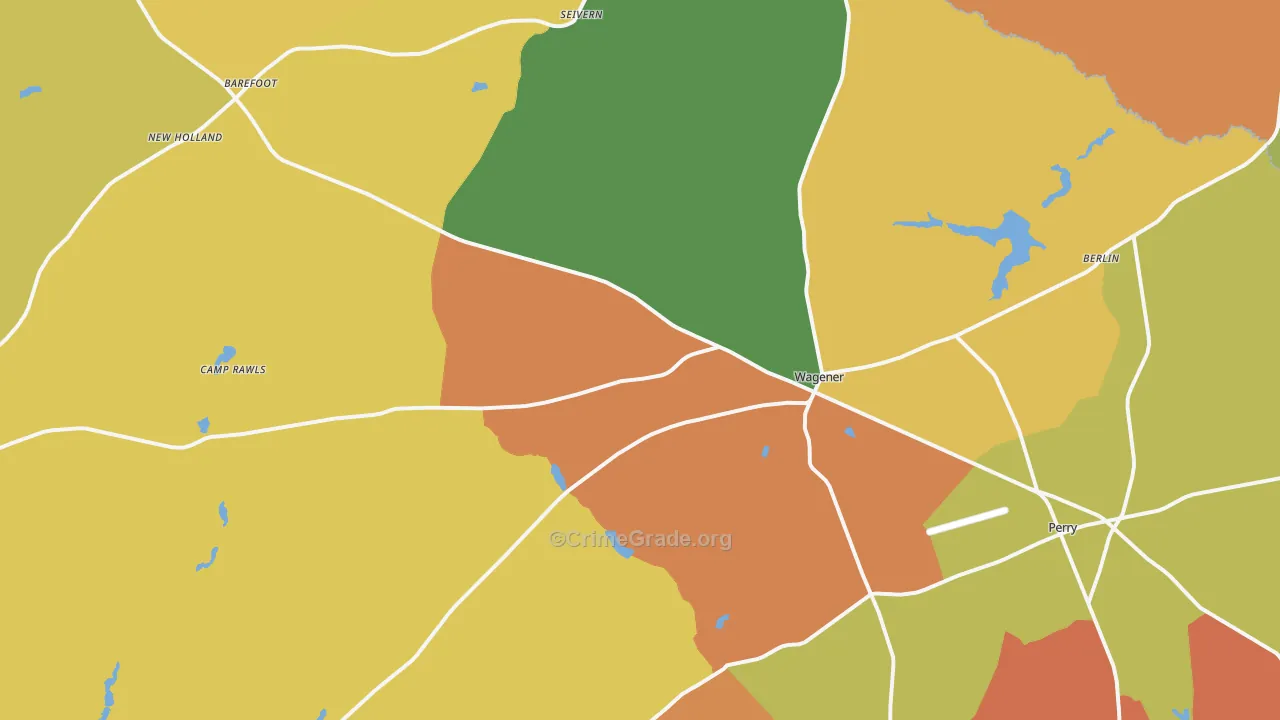 Wagener, SC Map of Burglary Rates