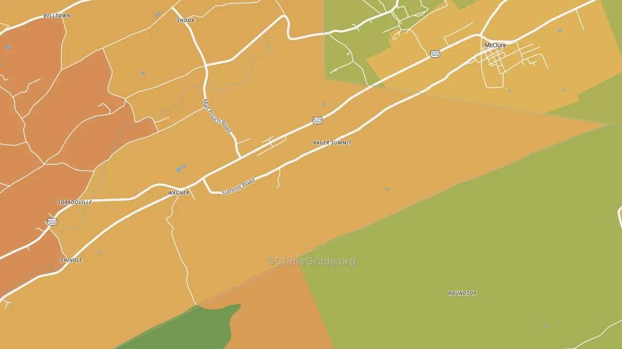Wagner, PA Map of Burglary Rates
