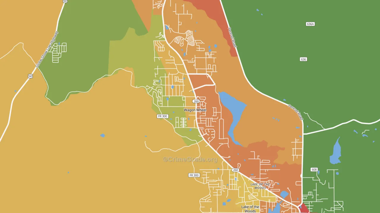 Wagon Wheel, AZ Map of Burglary Rates