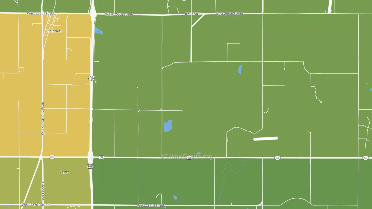 Wagstaff, KS Map of Burglary Rates