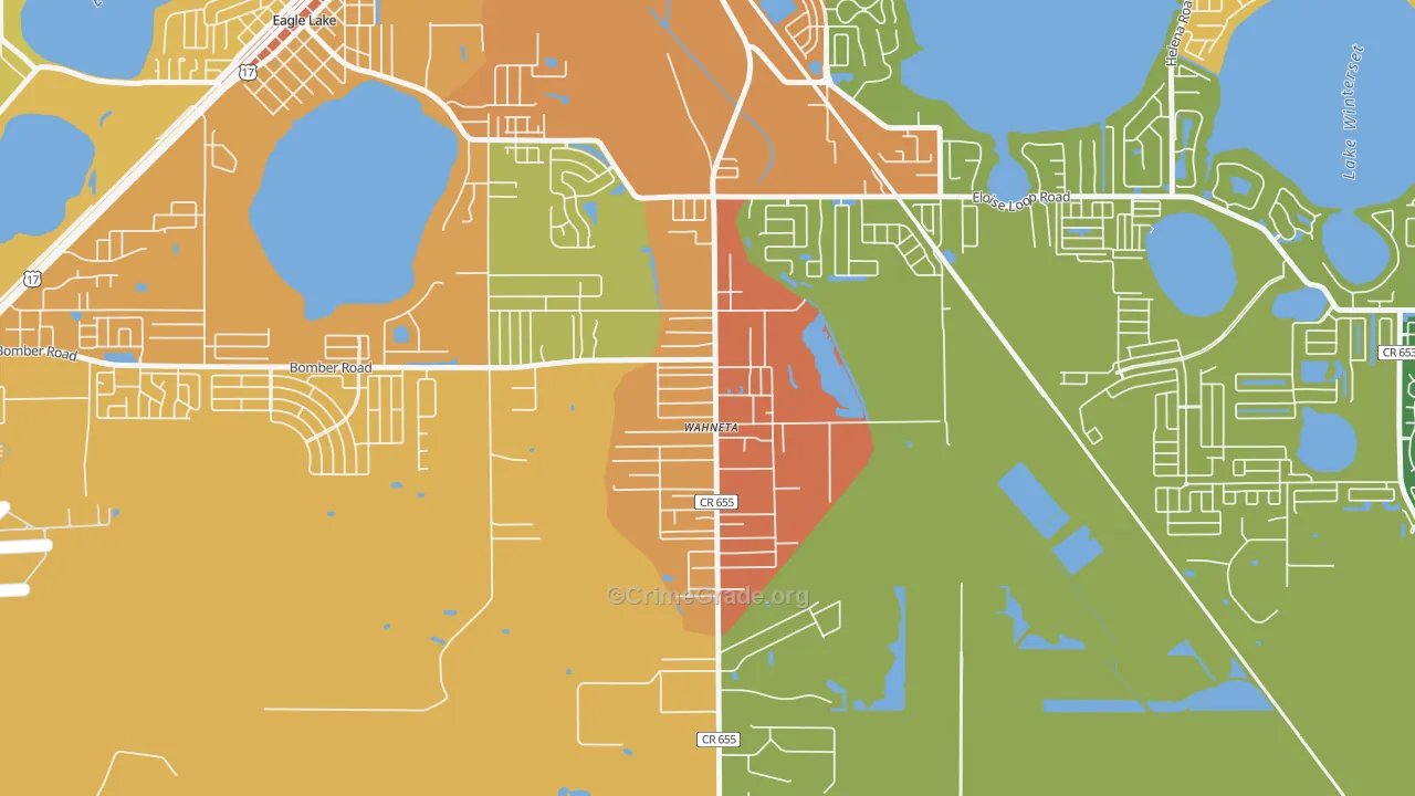 Wahneta, Winter Haven, FL Map of Burglary Rates