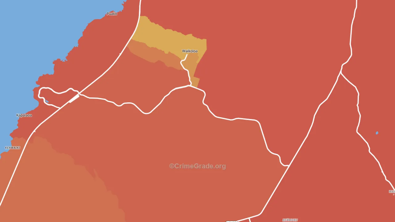 Waikoloa Village, HI Map of Burglary Rates