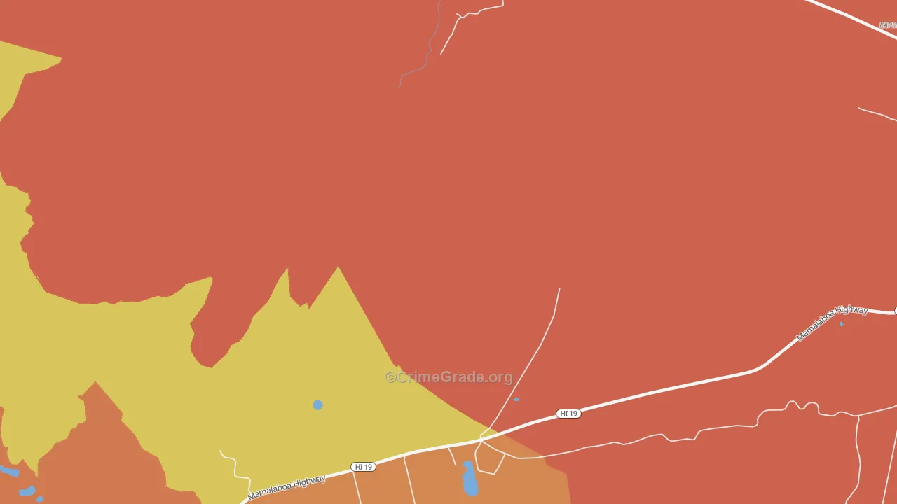 Waipio, HI Map of Burglary Rates