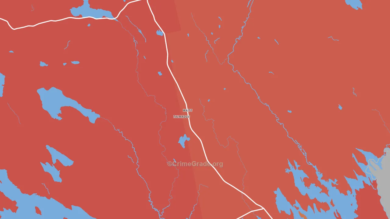 Waite, ME Map of Burglary Rates