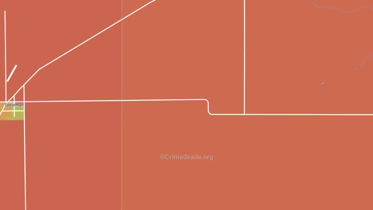 Waka, TX Map of Burglary Rates