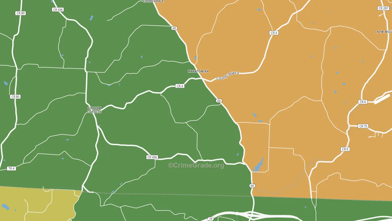 Wakatomika, OH Map of Burglary Rates
