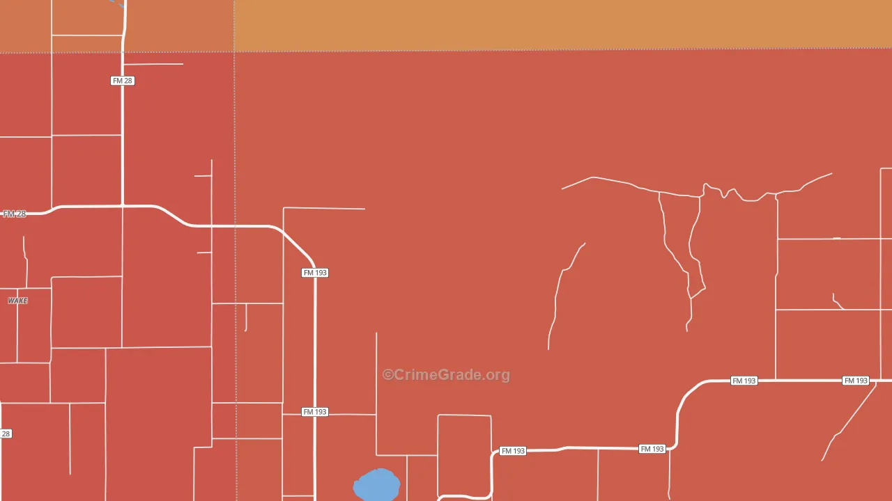 Wake, TX Map of Burglary Rates