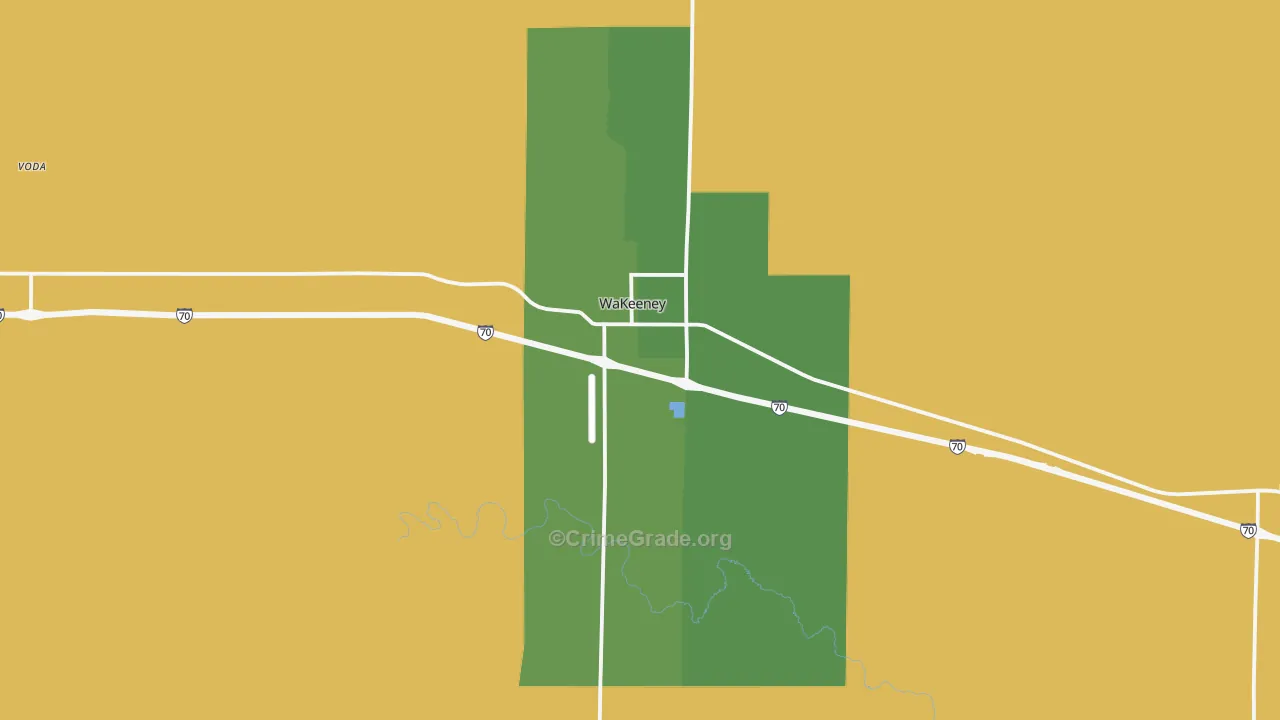 Wakeeney, KS Map of Burglary Rates