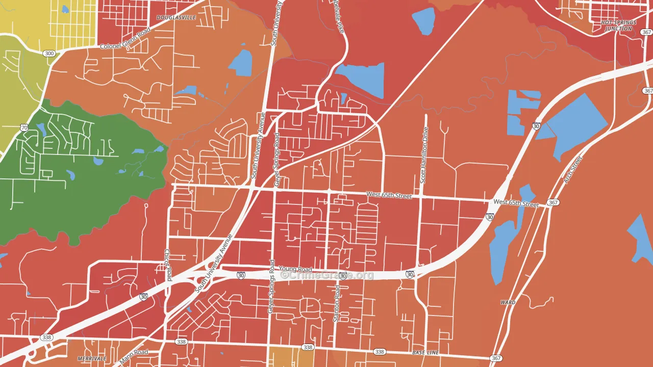 Wakefield, Little Rock, AR Map of Burglary Rates
