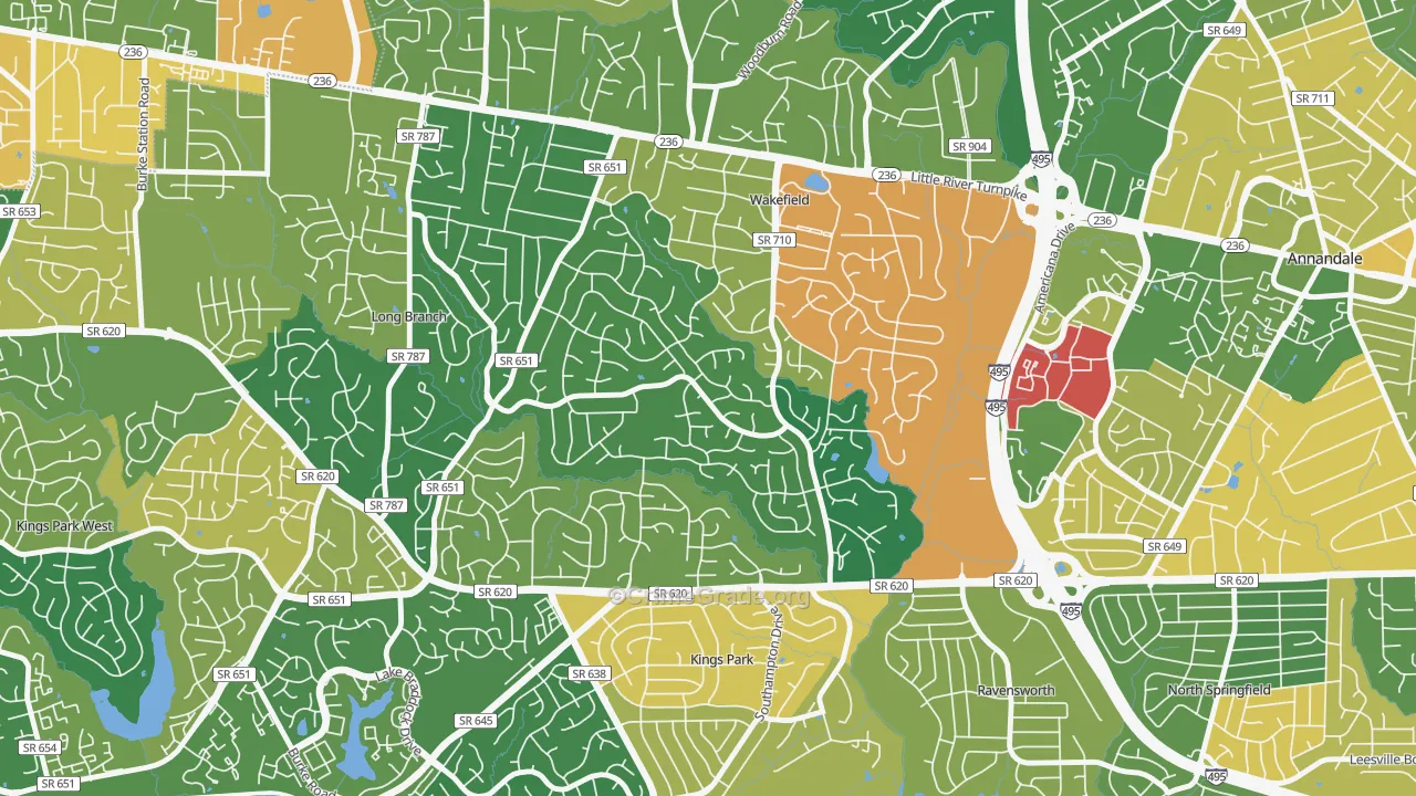 Wakefield Park, Annandale, VA Map of Burglary Rates