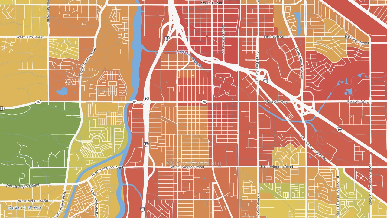 Wakefield, Tucson, AZ Map of Burglary Rates