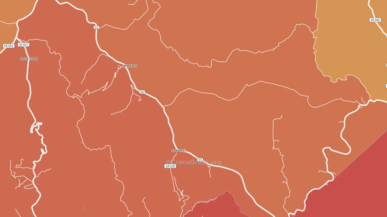 Wakenva, VA Map of Burglary Rates