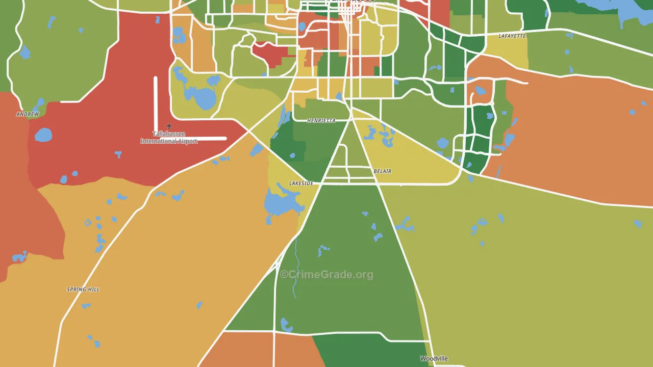 Wakulla Springs, FL Map of Burglary Rates