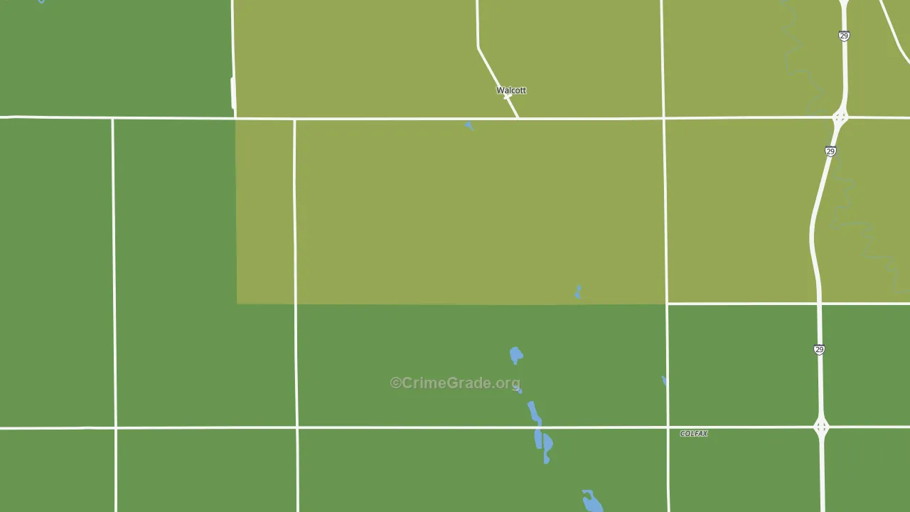 Walcott, ND Map of Burglary Rates