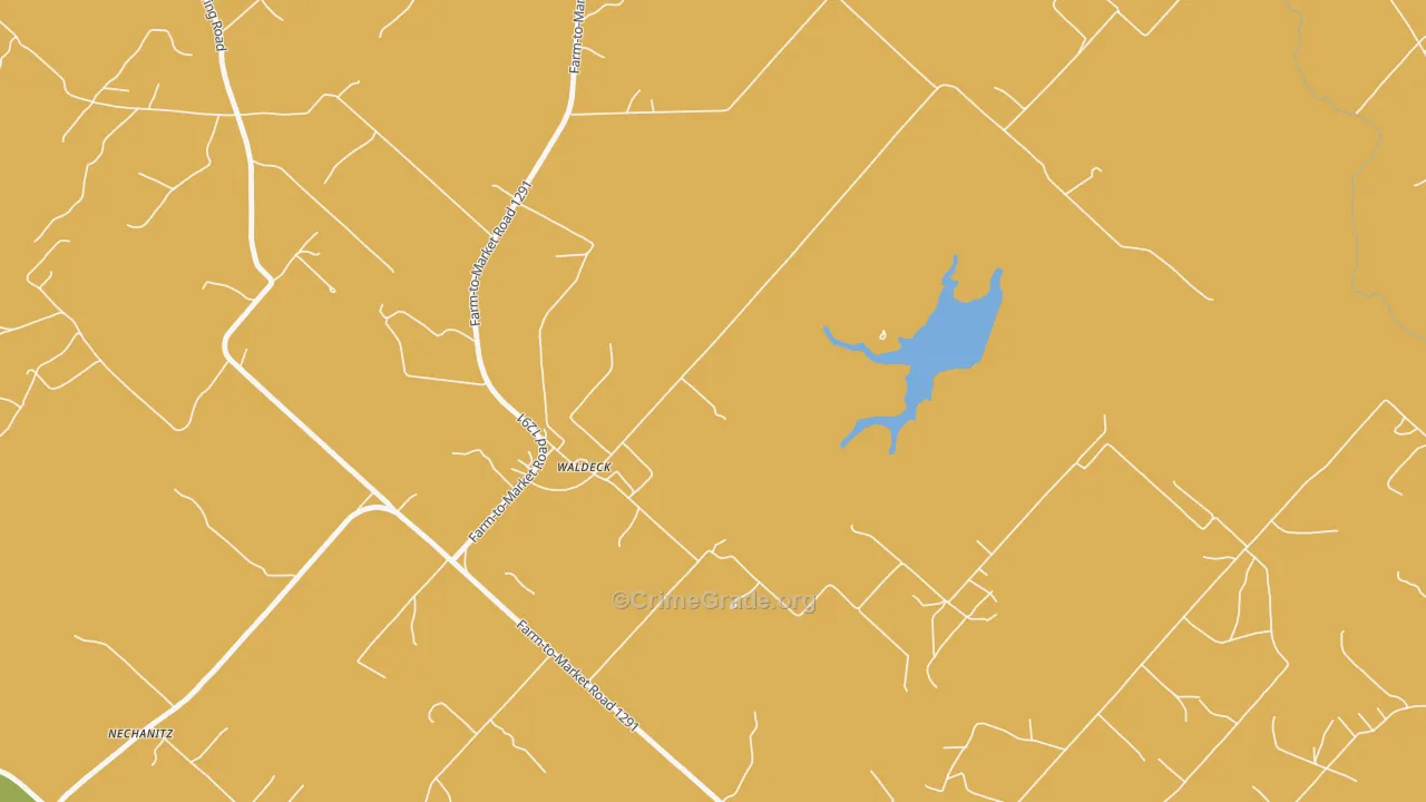 Waldeck, TX Map of Burglary Rates