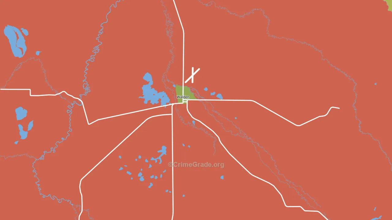 Walden, CO Map of Burglary Rates