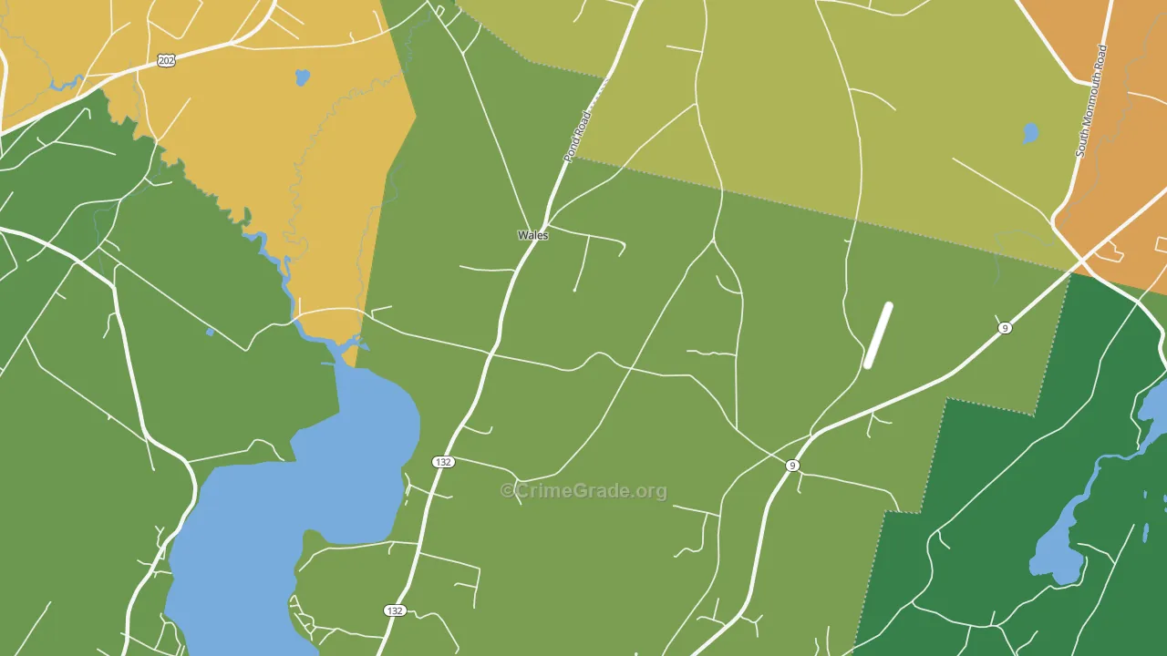 Wales Corner, ME Map of Burglary Rates