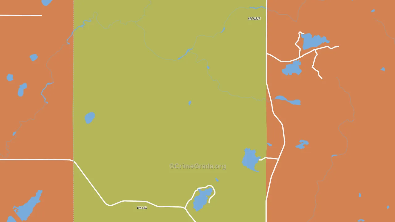 Wales, MN Map of Burglary Rates