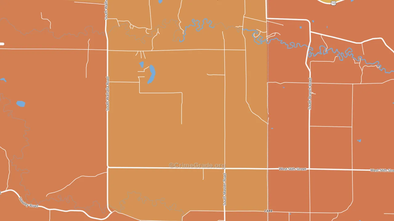 Walhalla, MI Map of Burglary Rates