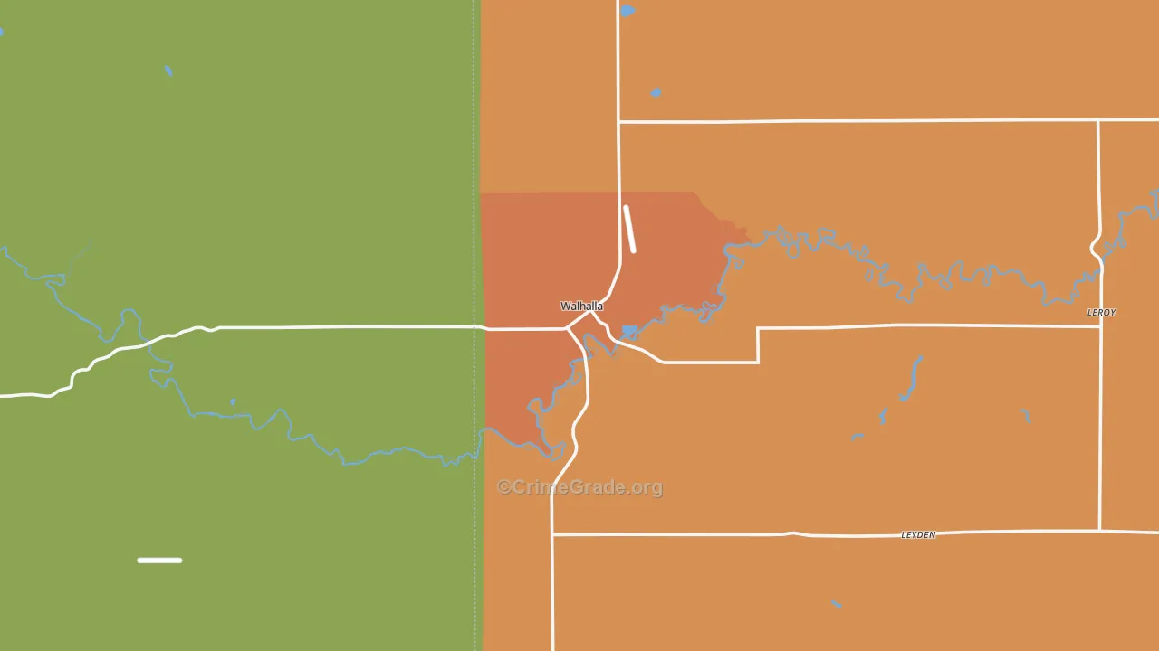 Walhalla, ND Map of Burglary Rates