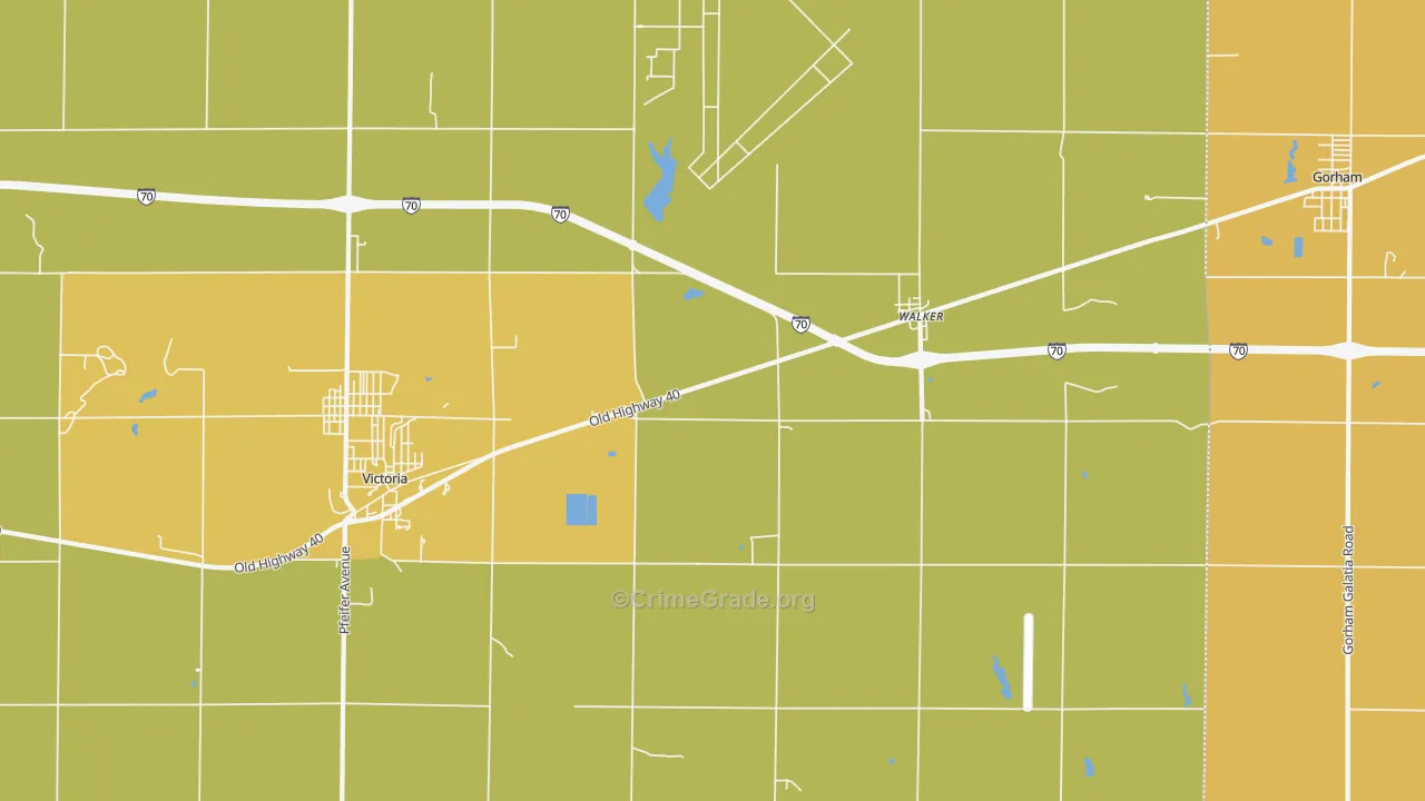 Walker, KS Map of Burglary Rates