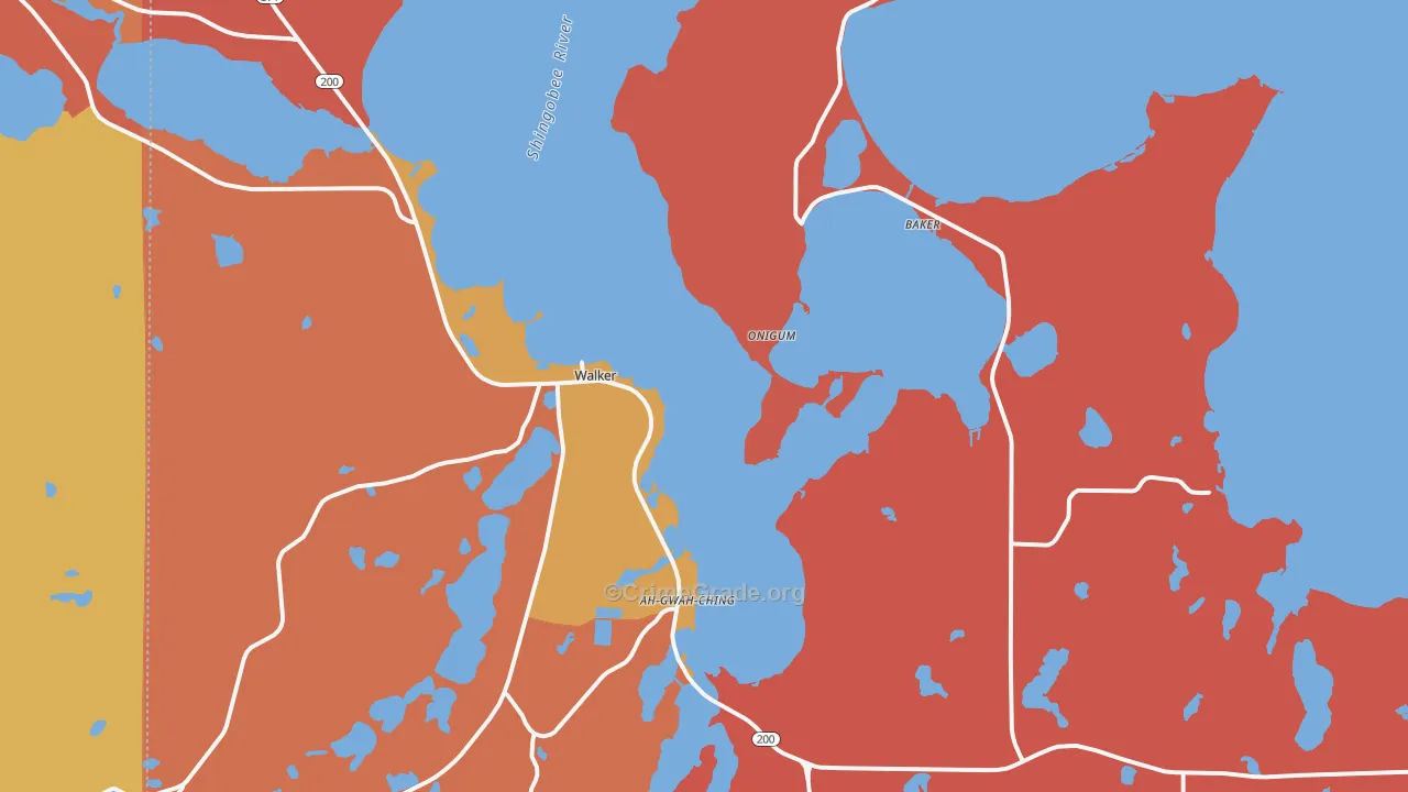 Walker, MN Map of Burglary Rates