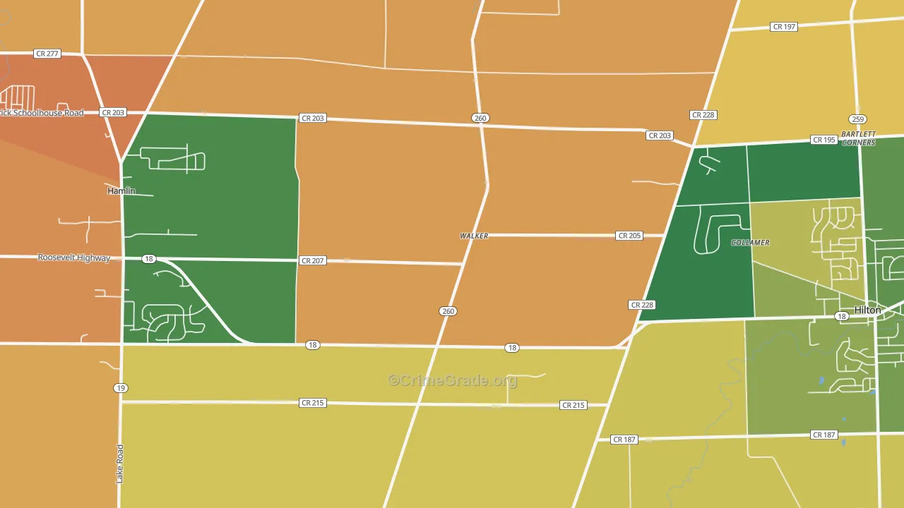 Walker, NY Map of Burglary Rates