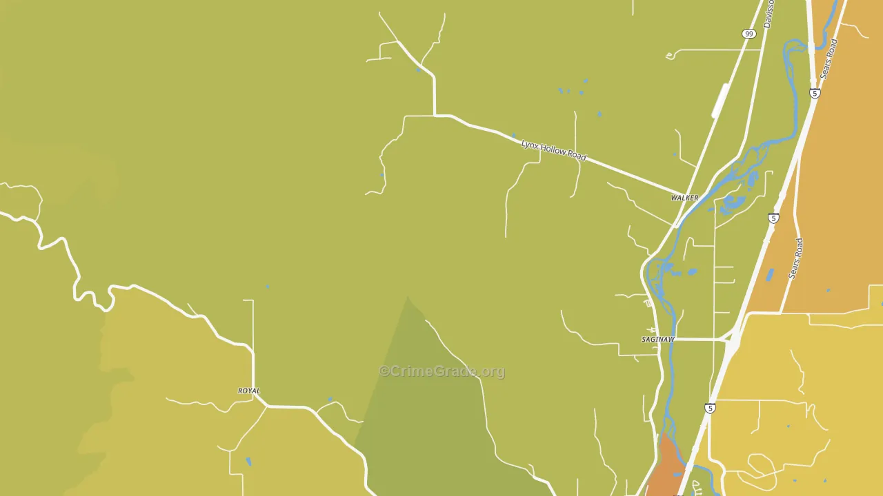 Walker, OR Map of Burglary Rates