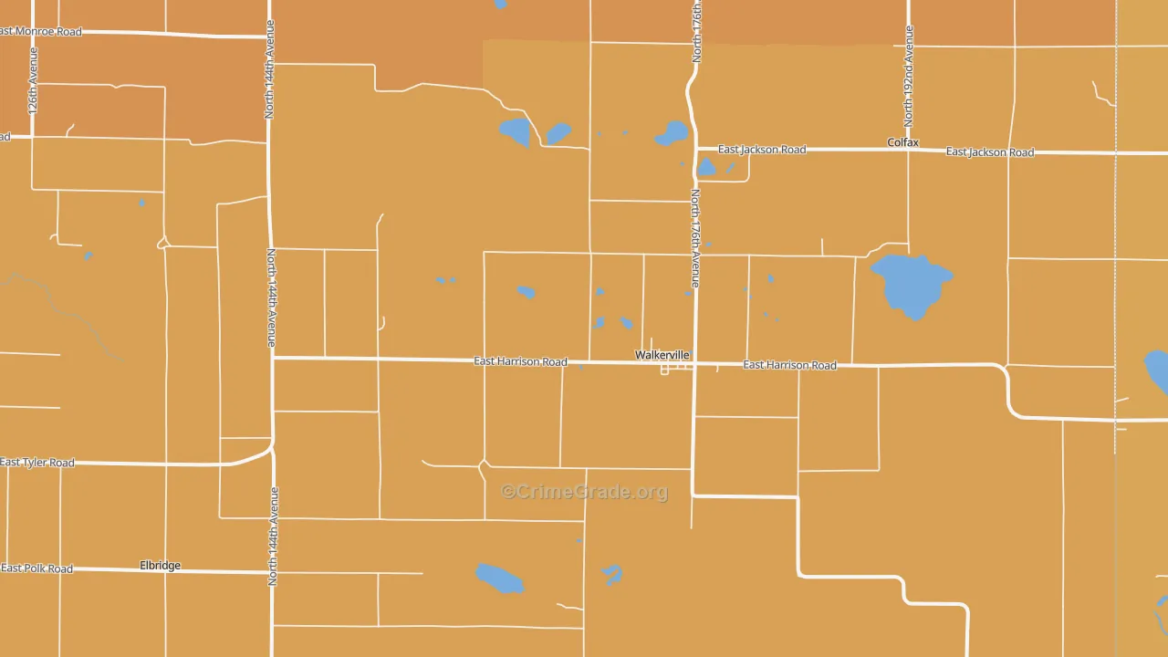 Walkerville, MI Map of Burglary Rates