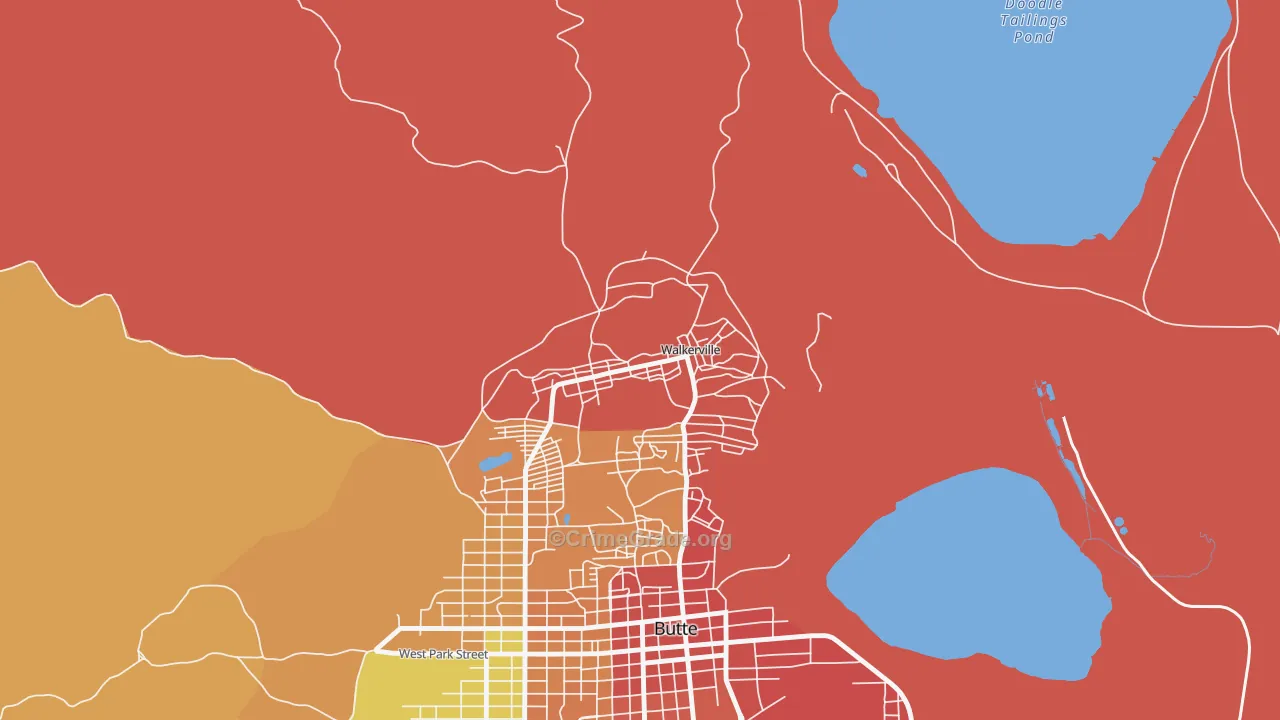 Walkerville, MT Map of Burglary Rates