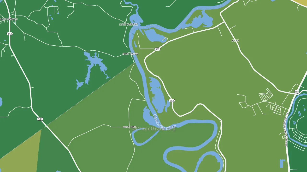 Wall Lake, LA Map of Burglary Rates
