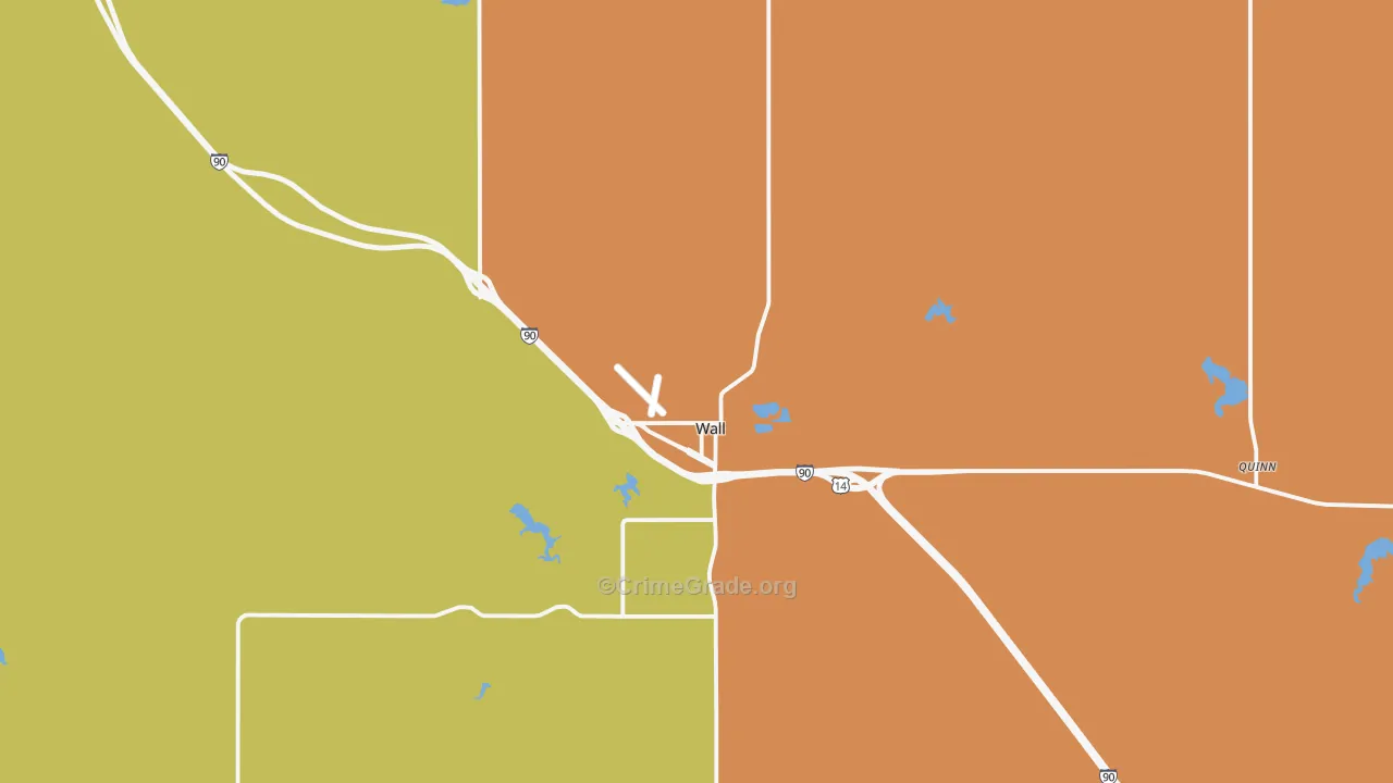 Wall, SD Map of Burglary Rates