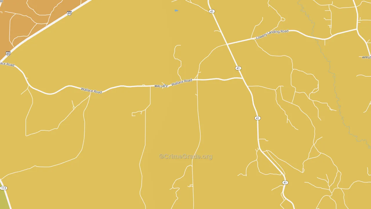 Wallace, AL Map of Burglary Rates