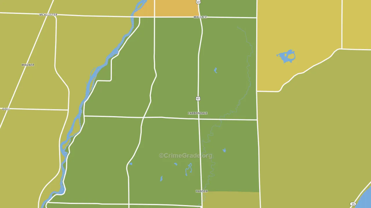 Wallace, MI Map of Burglary Rates