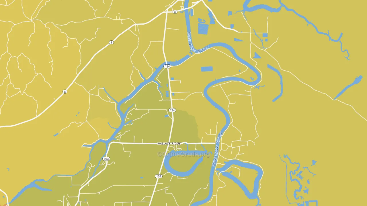 Wallace Ridge, LA Map of Burglary Rates