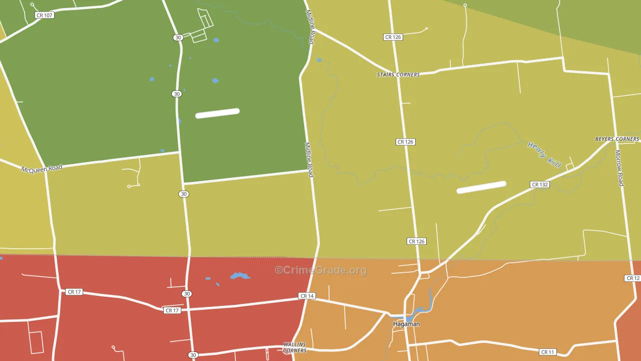Wallins Corner, NY Map of Burglary Rates
