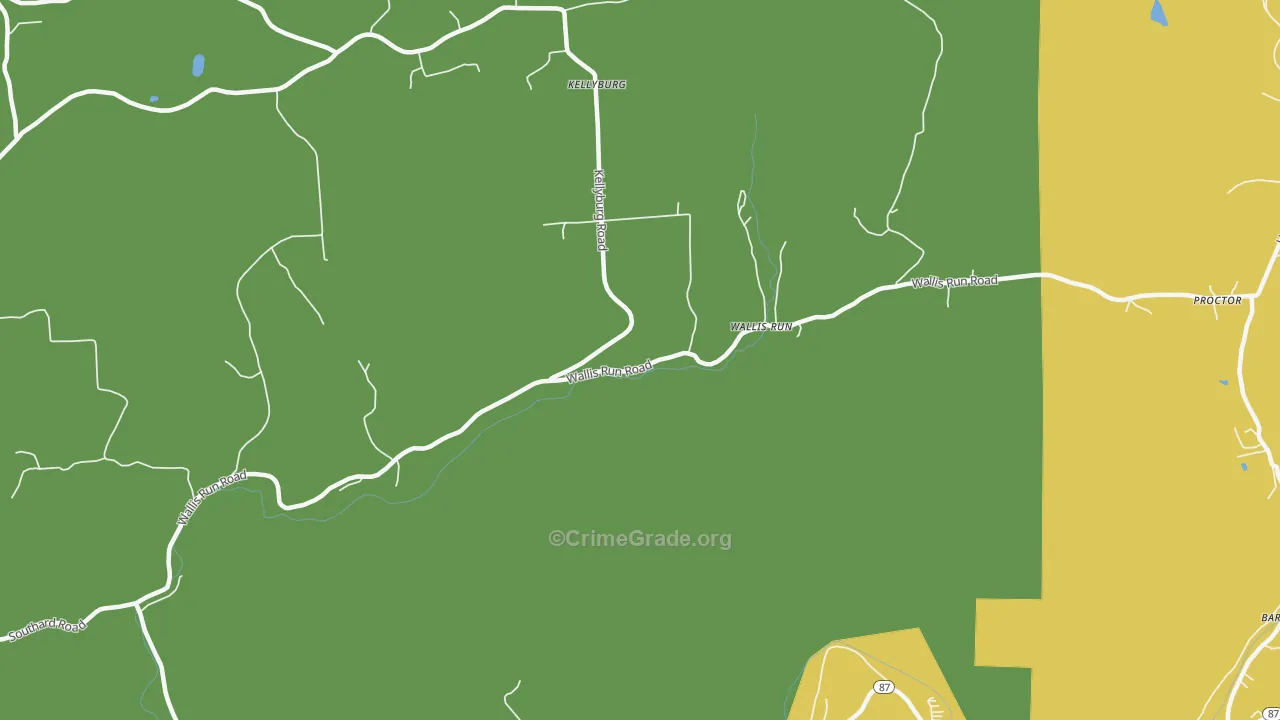 Wallis Run, PA Map of Burglary Rates