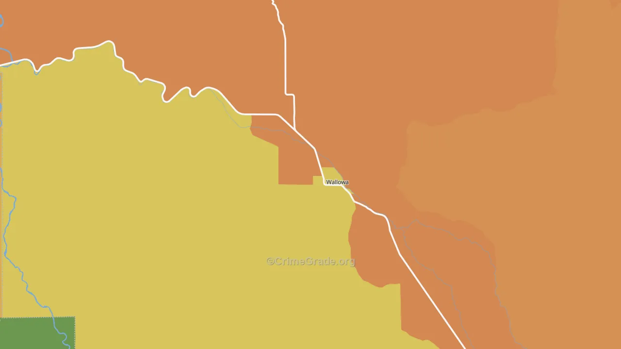 Wallowa, OR Map of Burglary Rates