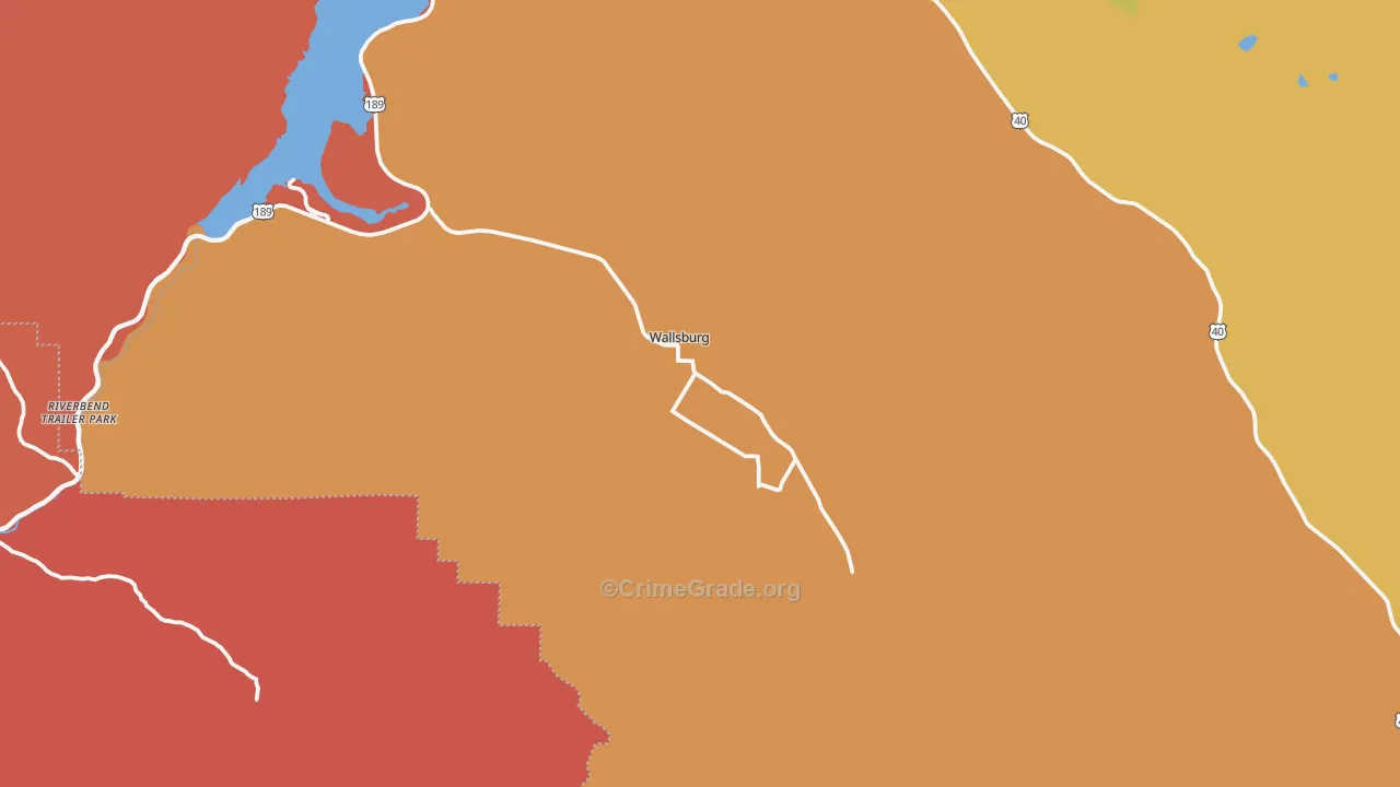 Wallsburg, UT Map of Burglary Rates