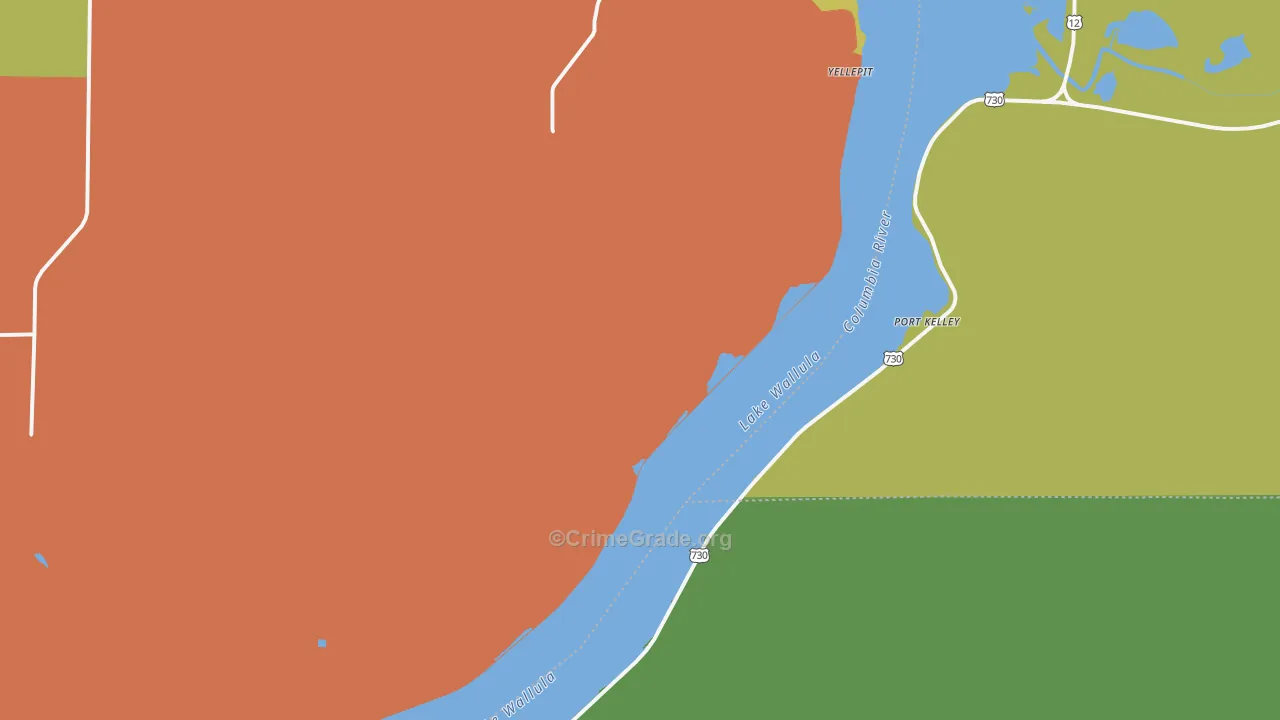 Wallula Junction, WA Map of Burglary Rates