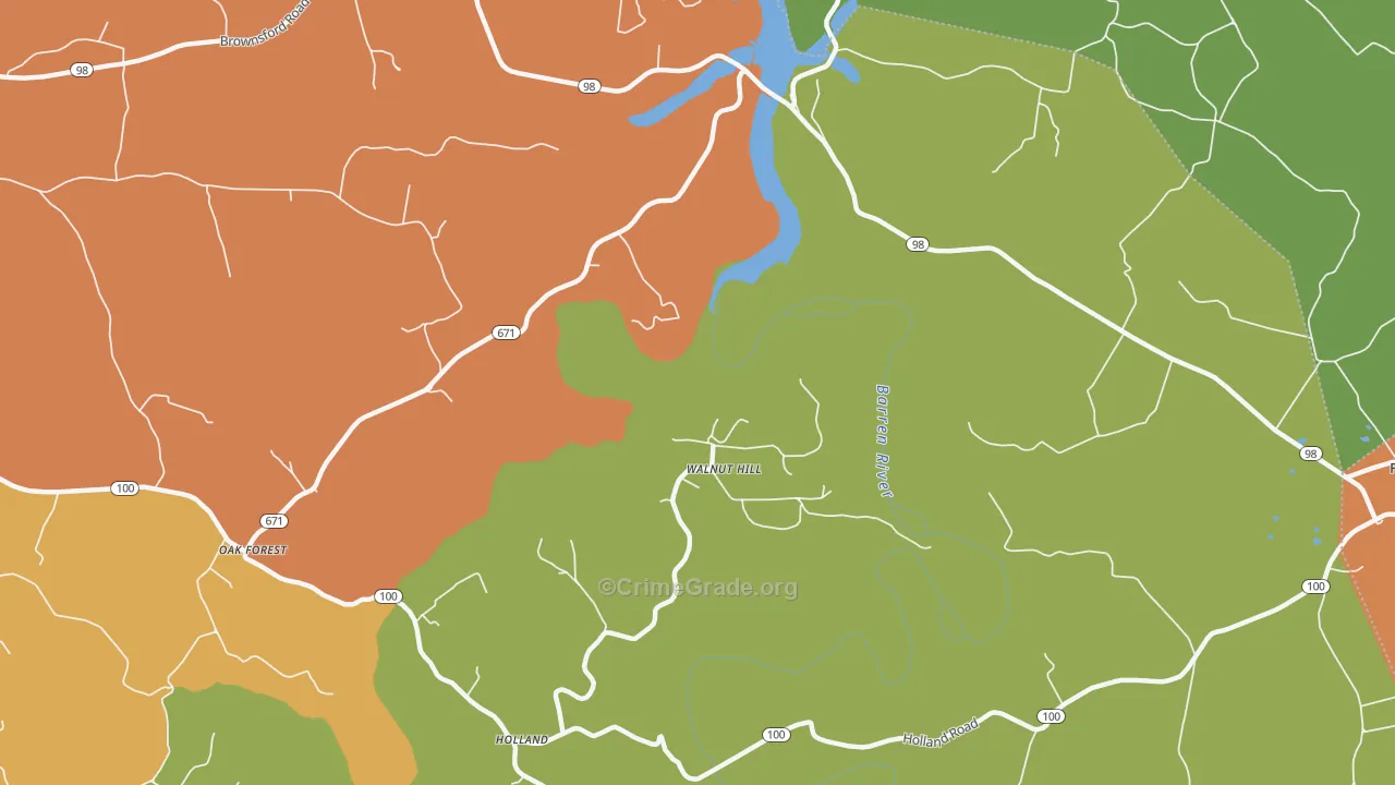 Walnut Hill, KY Map of Burglary Rates