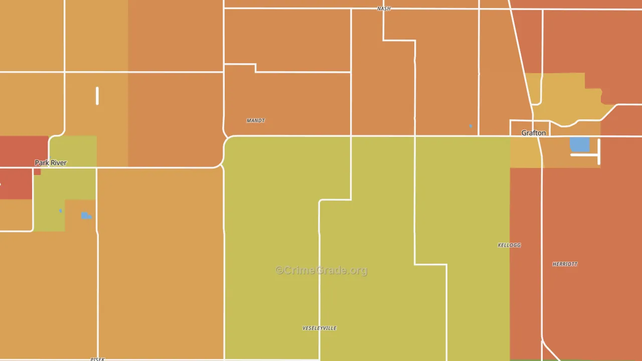 Walsh County, ND Map of Burglary Rates