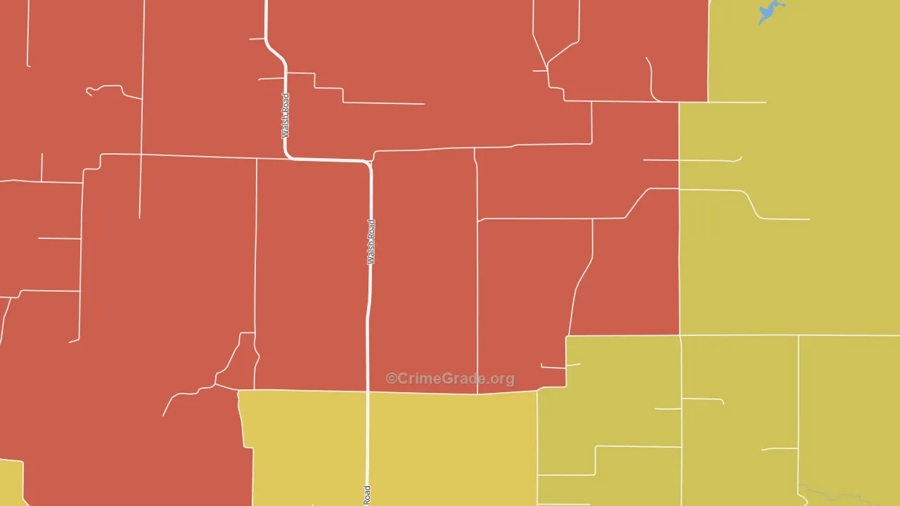 Walsh, IL Map of Burglary Rates