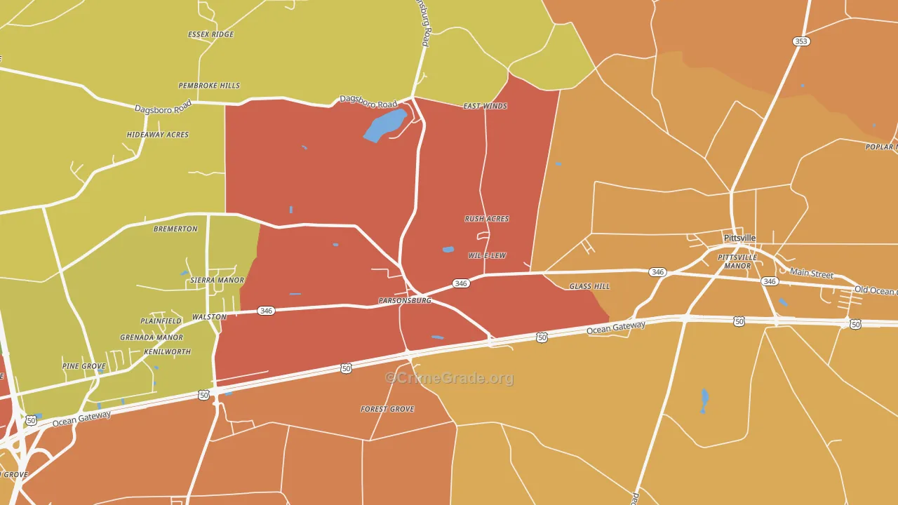 Walston, MD Map of Burglary Rates